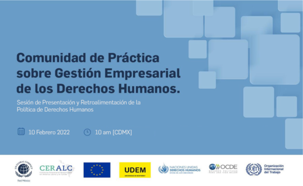 Avanza la Comunidad de Práctica sobre Gestión Empresarial de los Derechos Humanos en la elaboración e implementación de Políticas Corporativas en materia de Derechos Humanos en México
